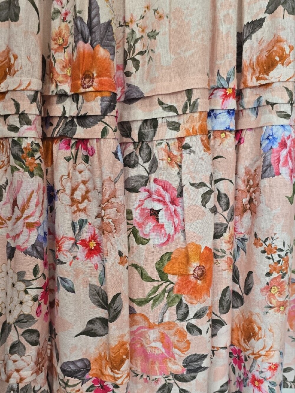 Rachel Zoe Blush Pink Floral Tiered Maxi Dress with Pockets! - Picture 5 of 8